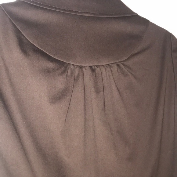 NWT TAHARI Dark Brown Button Down V-Neck Dress - Picture 4 of 7
